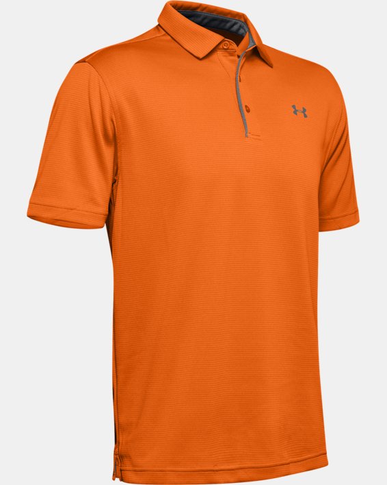 男士UA Tech™ Polo衫 in Orange image number 4